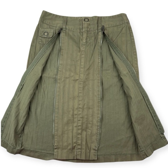 Morbid Threads Zip Pencil Skirt Goth Y2k Juniors 7 Olive Green 2000’s grunge - Picture 3 of 4